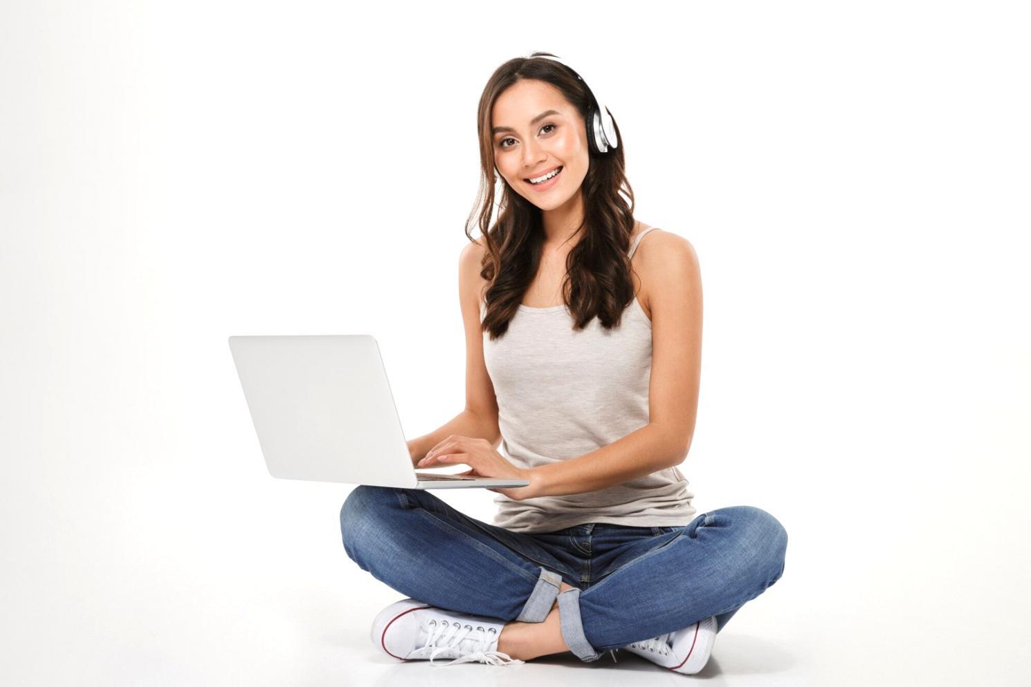 Modern computer setup showing budget literacy learning platform interface